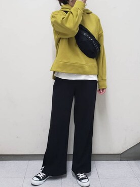 「GRL（グレイル）のアイテム（ボディバッグ/ウエストポーチ）」を使った、laa.さん（レディース・158cm）の冬コーディネート