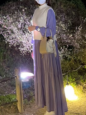 ワッシャープリ ツニットワンピースを使ったレディース人気ファッションコーディネート Wear