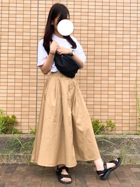 「アイテム（腕時計、ブラウン系）」を使った、みょちゃさん（レディース・162cm）の夏コーディネート