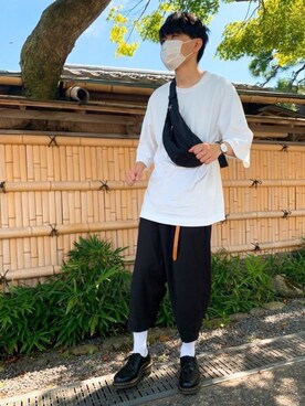 「Lui's（ルイス）のナローベルト（ベルト）」を使った、みょちゃさん（メンズ・178cm）の秋コーディネート