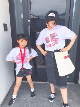 デニムスカートを使った サッカー日本代表応援コーデ の人気ファッションコーディネート Wear