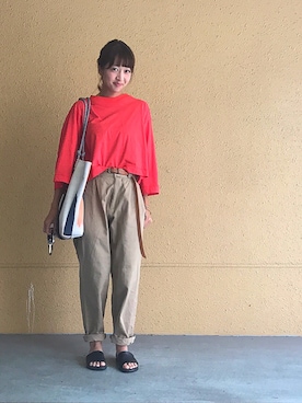 「YAECA」｜「アイテム（財布/小物）」を使った、階段暮らしのウルカマラさん（レディース・154cm）の秋コーディネート