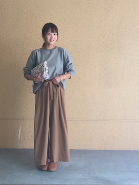 「SASQUATCHfabrix.（サスクワァッチファブリックス）のアイテム」を使った、階段暮らしのウルカマラさん（レディース・154cm）の秋コーディネート