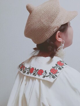 「Another Edition」｜「アイテム（帽子）」を使った、ミミさん（レディース・153cm）の春コーディネート