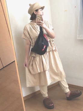 「Kastane」｜「アイテム（シャツワンピース）」を使った、ミミさん（レディース・153cm）の夏コーディネート