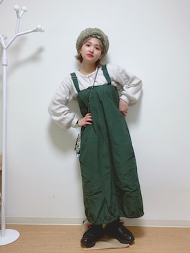 「ワッフル」｜「アイテム（アナログ腕時計）」を使った、ミミさん（レディース・153cm）の冬コーディネート