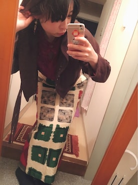 「kimono」｜「アイテム（スカート）」を使った、taroさん（レディース・156cm）の春コーディネート