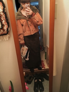 「着物」｜「アイテム（その他アウター）」を使った、taroさん（レディース・156cm）の冬コーディネート