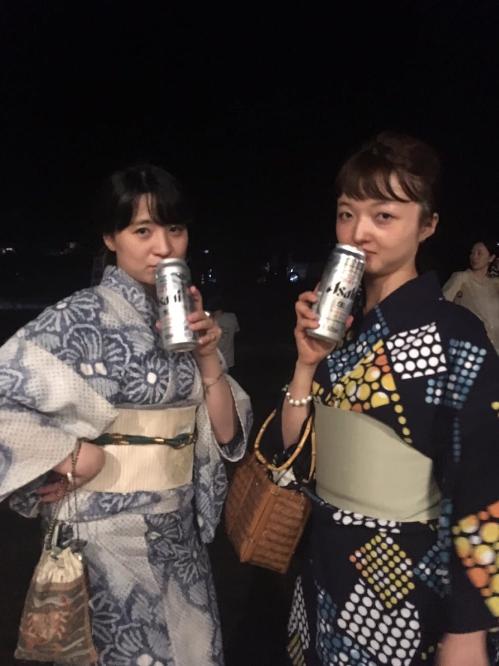 「祭り、浴衣、絞り、名古屋帯、千鳥柄、ビール、盆踊り、COMET、大人コーデ、和装」｜「京都のアイテム（浴衣、ブルー系）」を使った、taroさん（レディース・156cm）の夏コーディネートの1枚目の写真