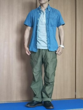 「A vontage（アボンタージュ）のアイテム」を使った、momentさん（メンズ・164cm）の夏コーディネート