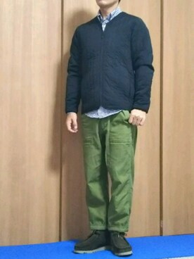 「OMNIGOD（オムニゴッド）のアイテム（パンツ）」を使った、momentさん（メンズ・164cm）の秋コーディネート