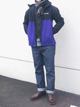 マウンテンパーカー パープル系 を使ったメンズ人気ファッションコーディネート Wear