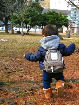 「1歳5ヶ月」｜「アイテム（ダウンジャケット/コート）」を使った、taishiさん（キッズ・80cm）の冬コーディネート