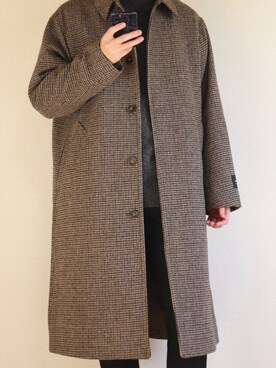 ステンカラーコートを使った 千鳥格子 のメンズ人気ファッションコーディネート Wear