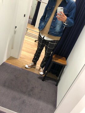 「Right-on（ライトオン）のアイテム（デニムジャケット）」を使った、Milcさん（メンズ・174cm）の春コーディネート