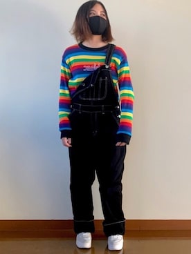 「アイテム（サロペット/オーバーオール）」を使った、SAAYAさん（レディース・155cm）の秋コーディネート