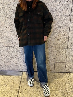 「ニコアンド」｜「アイテム（スリッポン）」を使った、吉井紗彩さん（レディース・155cm）の冬コーディネート