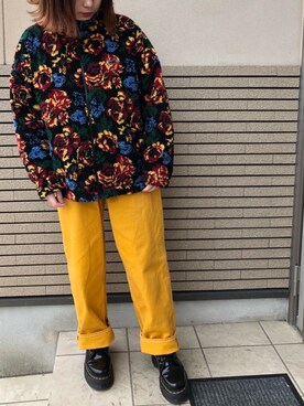 X-girl（エックスガール）の「FLORAL STAND COLLAR BOA JACKET 
