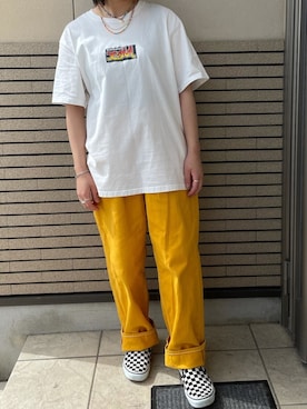 「アイテム（スリッポン）」を使った、吉井紗彩さん（レディース・155cm・10代）の夏コーディネート