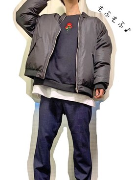「abahouse」｜「アイテム（MA-1）」を使った、しょうさん（メンズ・170cm）の冬コーディネート