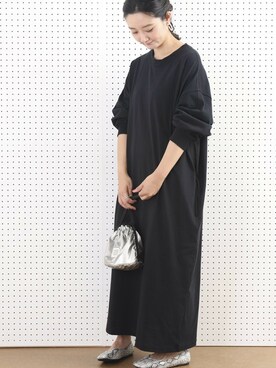 「FREAK'S STORE（フリークスストア）の【WEB限定】スクエアトゥフラットシューズ（バレエシューズ）」を使った、miiiiiさん（レディース・159cm）の夏コーディネート