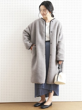 「FREAK'S STORE（フリークスストア）の【WEB限定】スクエアトゥフラットシューズ（バレエシューズ）」を使った、miiiiiさん（レディース・159cm）の秋コーディネート