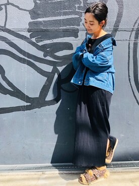 「PUBLUX（パブリュクス）のアイテム（デニムジャケット）」を使った、miiiiiさん（レディース・159cm）の秋コーディネート