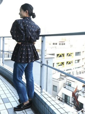 「PUBLUX（パブリュクス）のアイテム（ローファー）」を使った、miiiiiさん（レディース・159cm）の秋コーディネート