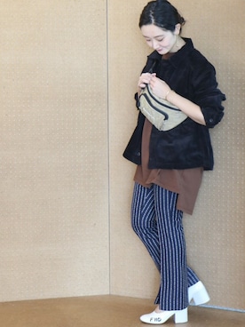 「PUBLUX（パブリュクス）のアイテム（ブルゾン）」を使った、miiiiiさん（レディース・159cm）の秋コーディネート