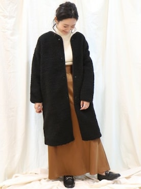 「PUBLUX（パブリュクス）のアイテム（ノーカラージャケット）」を使った、miiiiiさん（レディース・159cm）の秋コーディネート