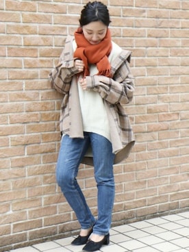 「PUBLUX（パブリュクス）のアイテム（ブルゾン）」を使った、miiiiiさん（レディース・159cm）の冬コーディネート