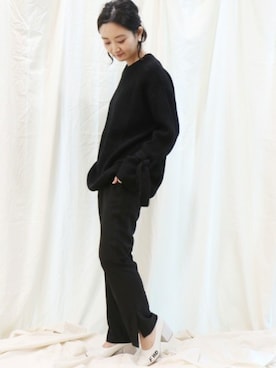 「アイテム（パンプス、グレー系）」を使った、miiiiiさん（レディース・159cm）の冬コーディネート