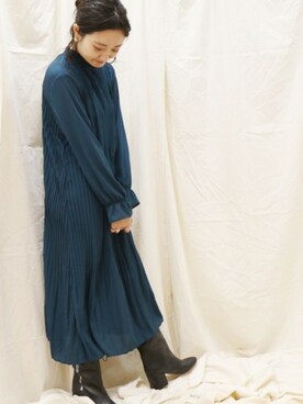 「PUBLUX（パブリュクス）のアイテム（ブーツ）」を使った、miiiiiさん（レディース・159cm）の冬コーディネート