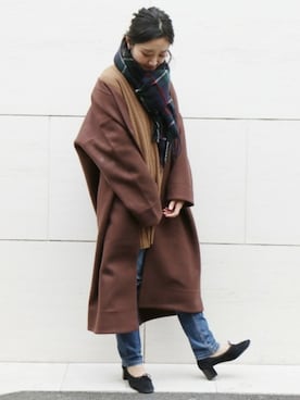 「PUBLUX（パブリュクス）のアイテム（その他アウター）」を使った、miiiiiさん（レディース・159cm）の冬コーディネート