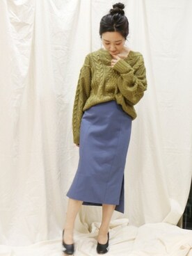 「PUBLUX（パブリュクス）のアイテム（スカート）」を使った、miiiiiさん（レディース・159cm）の冬コーディネート