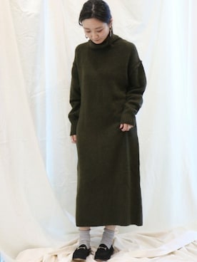 「ソックス」｜「アイテム（スリッポン）」を使った、miiiiiさん（レディース・159cm）の冬コーディネート