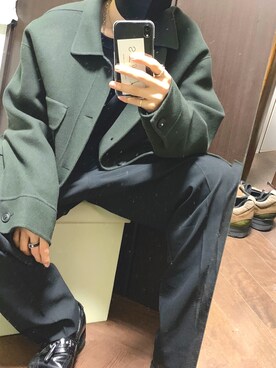 「plusj」｜えーさくさん（メンズ・177cm）の冬コーディネート