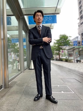 「ビジネス」｜「アイテム（スーツセット）」を使った、瀧井 活大さん（メンズ・173cm）の春コーディネート