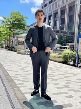 「ビジネス」｜「アイテム（スリッポン）」を使った、瀧井 活大さん（メンズ・173cm）の春コーディネート