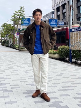 「Tシャツ/カットソー」｜「アイテム（その他アウター）」を使った、瀧井 活大さん（メンズ・173cm）の秋コーディネート