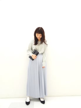 「ROPE' PICNIC（ロペピクニック）の【WEB限定35,36,39サイズ】ピッグスエードインヒールパンプス（パンプス）」を使った、Manamiさん（レディース・158cm）の冬コーディネート