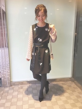 「同窓会」｜「アイテム（その他アウター）」を使った、Ran.さん（レディース・158cm）の冬コーディネート