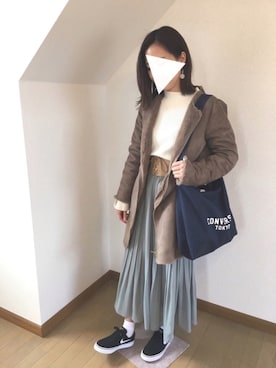 「URBAN RESEARCH（アーバンリサーチ）のアイテム（ムートンコート）」を使った、Ran.さん（レディース・158cm）の春コーディネート