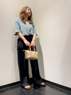 「MILLER（ミラー）のアイテム（Tシャツ/カットソー、グリーン系）」を使った、mayoさん（レディース・156cm）の春コーディネート