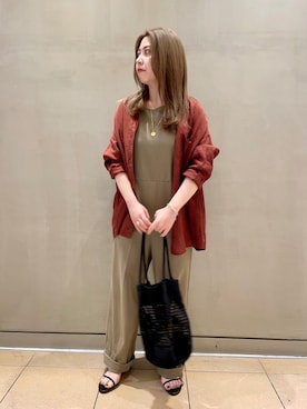 「オーバーシャツ」｜「アイテム（サロペット/オーバーオール）」を使った、mayoさん（レディース・156cm）の春コーディネート
