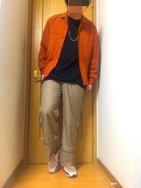 「SUPERTHANKS」｜「アイテム（スラックス）」を使った、tsuraさん（メンズ・176cm）の冬コーディネート