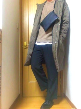 「LIDNM（リドム）のアイテム（モッズコート）」を使った、tsuraさん（メンズ・176cm）の冬コーディネート