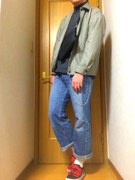 「Onitsuka Tiger × ANDREA POMPILIO（オニツカタイガーアンドレアポンピリオ）のアイテム（シューズ）」を使った、tsuraさん（メンズ・176cm）の冬コーディネート