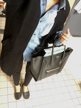 「ダンガリーシャツ」｜「アイテム（モカシン/デッキシューズ）」を使った、chimiさん（レディース・153cm）の春コーディネート