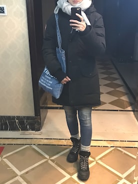 「PRADA（プラダ）のアイテム（ブーティ）」を使った、ray1234さん（レディース・165cm）の冬コーディネート